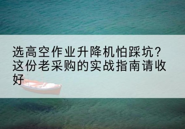 睢宁高空作业升降机厂家推荐-选高空作业升降机怕踩坑？这份老采购的实战指南请收好